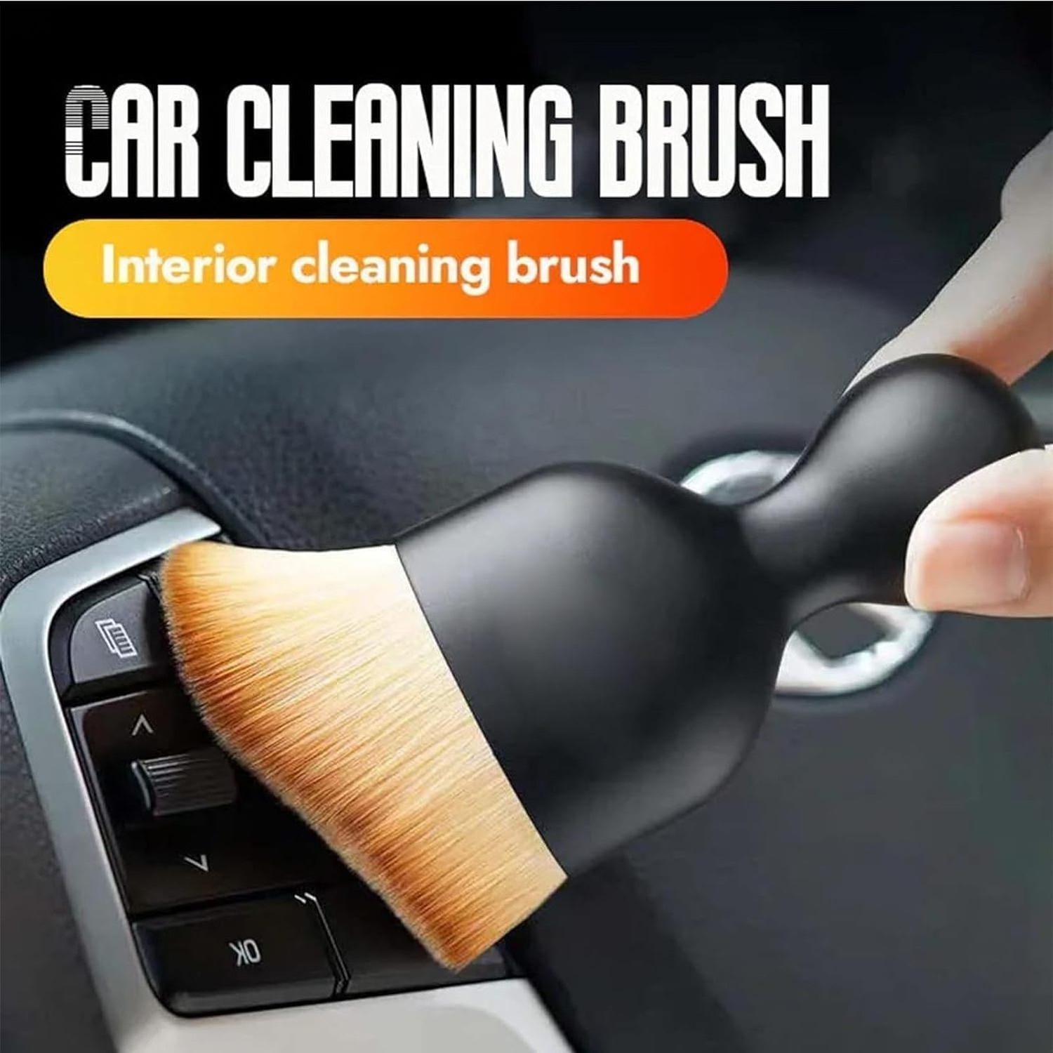 Car Interior Vent bristle Cleaning Soft Nylon Brushes Air Outlet Dashboard Crevice Dusting Auto Detail kit with Cover Dust