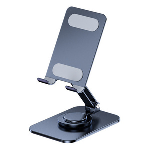 Portable Aluminum Alloy Adjustable Cell Phone Stand 360 Rotation Home Office Desktop Lazy Portable  Phone Holder Stand