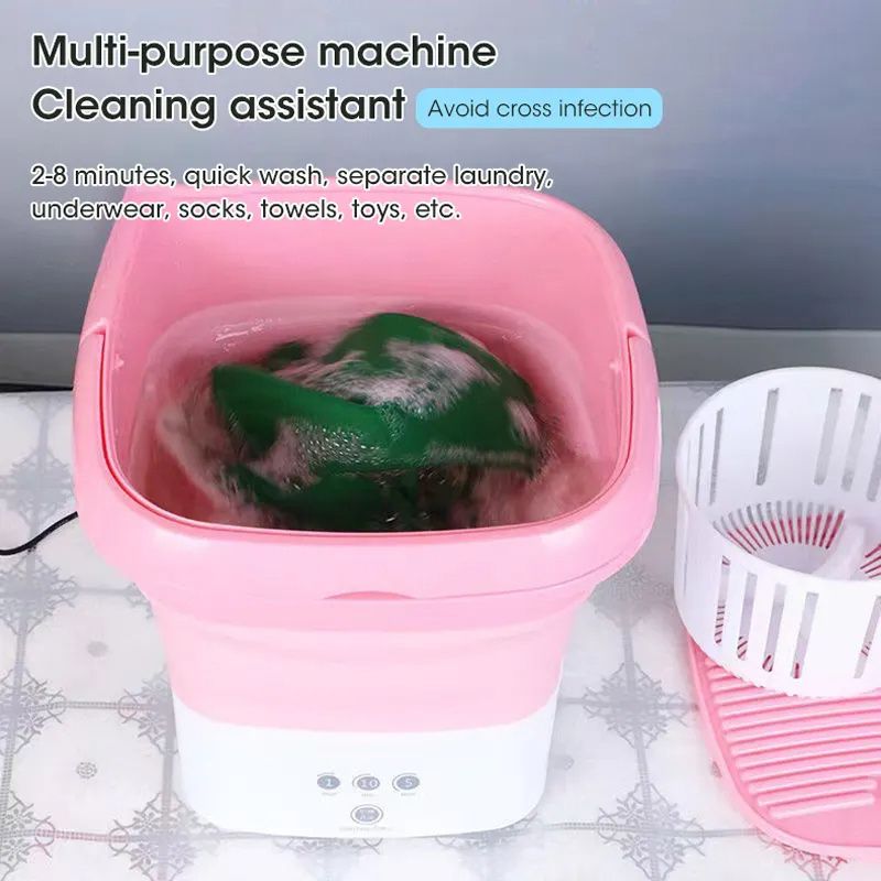 Mini Washing Machine Folding Small Household Portable Dormitory Underwear Washing And Socks Washing And Removing All-in-one