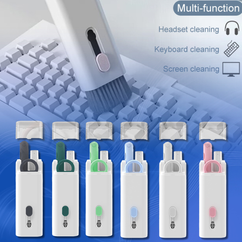 7-in-1 Computer Keyboard Cleaner Brush Kit Earphone Cleaning Pen For Headset iPad Phone Cleaning Tools Cleaner Keycap Puller Kit