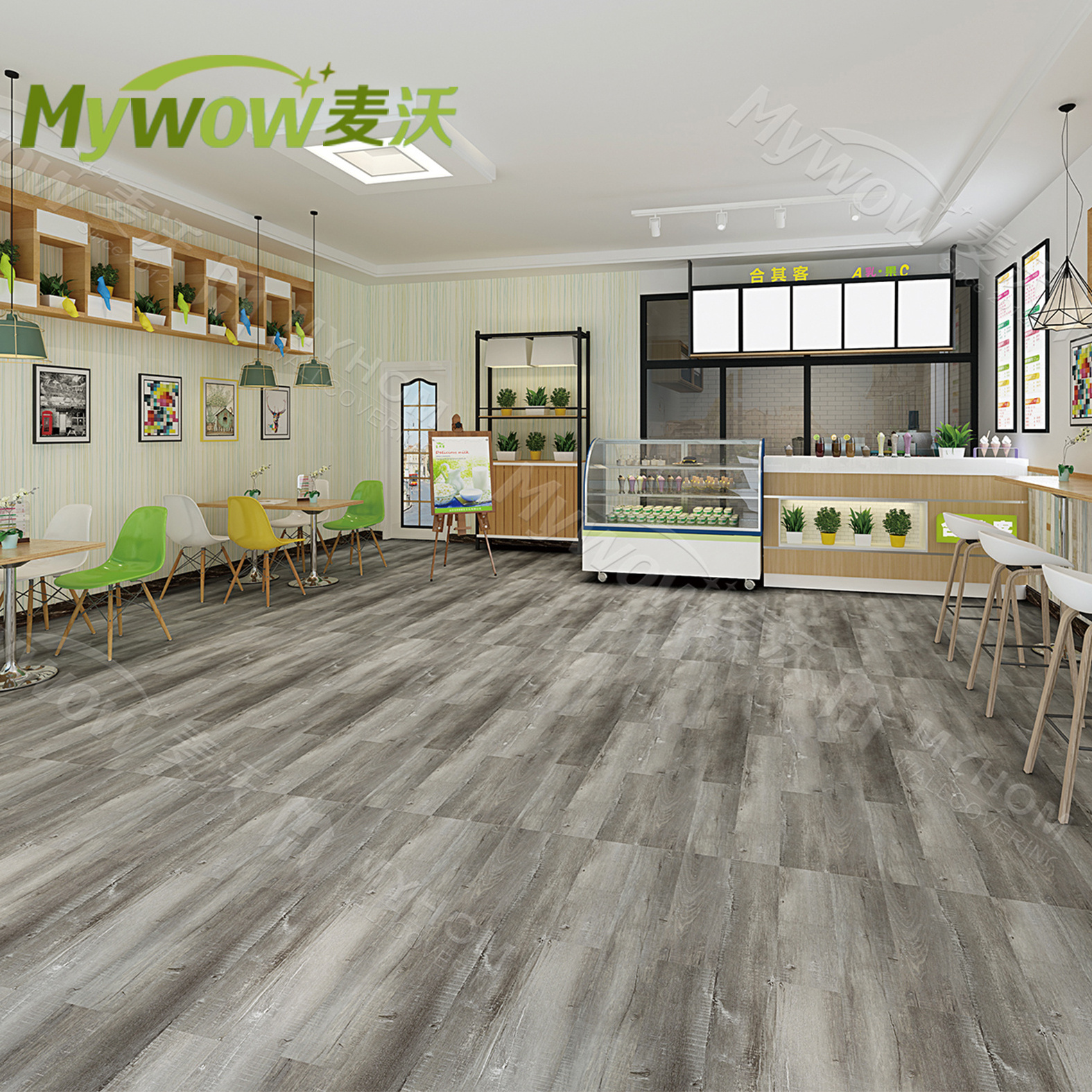 Interior Peel and Stick Vinyl Flooring Waterproof 3D PVC Floor Tiles