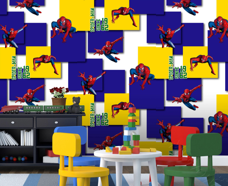 Custom Modern Pvc 3d Ceiling Kids Living Room Home Decoration Pink Floral Cartoon Princess spiderman Planet Letter Wallpaper