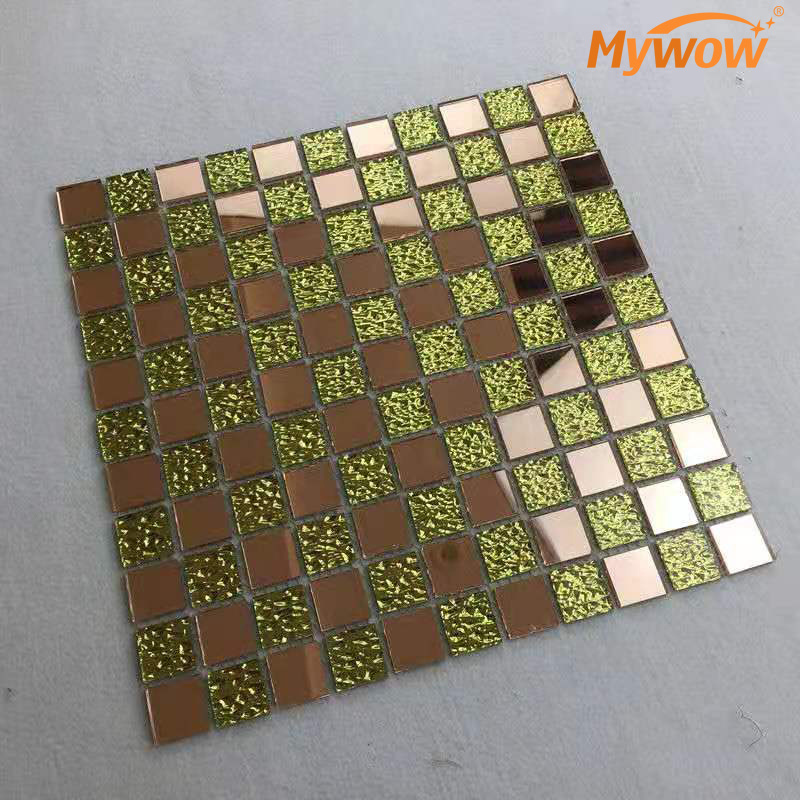 MyWow Glass Mosaic Tile Cheap Wall Decor Peel and Stick 30x30cm Mirror Tile