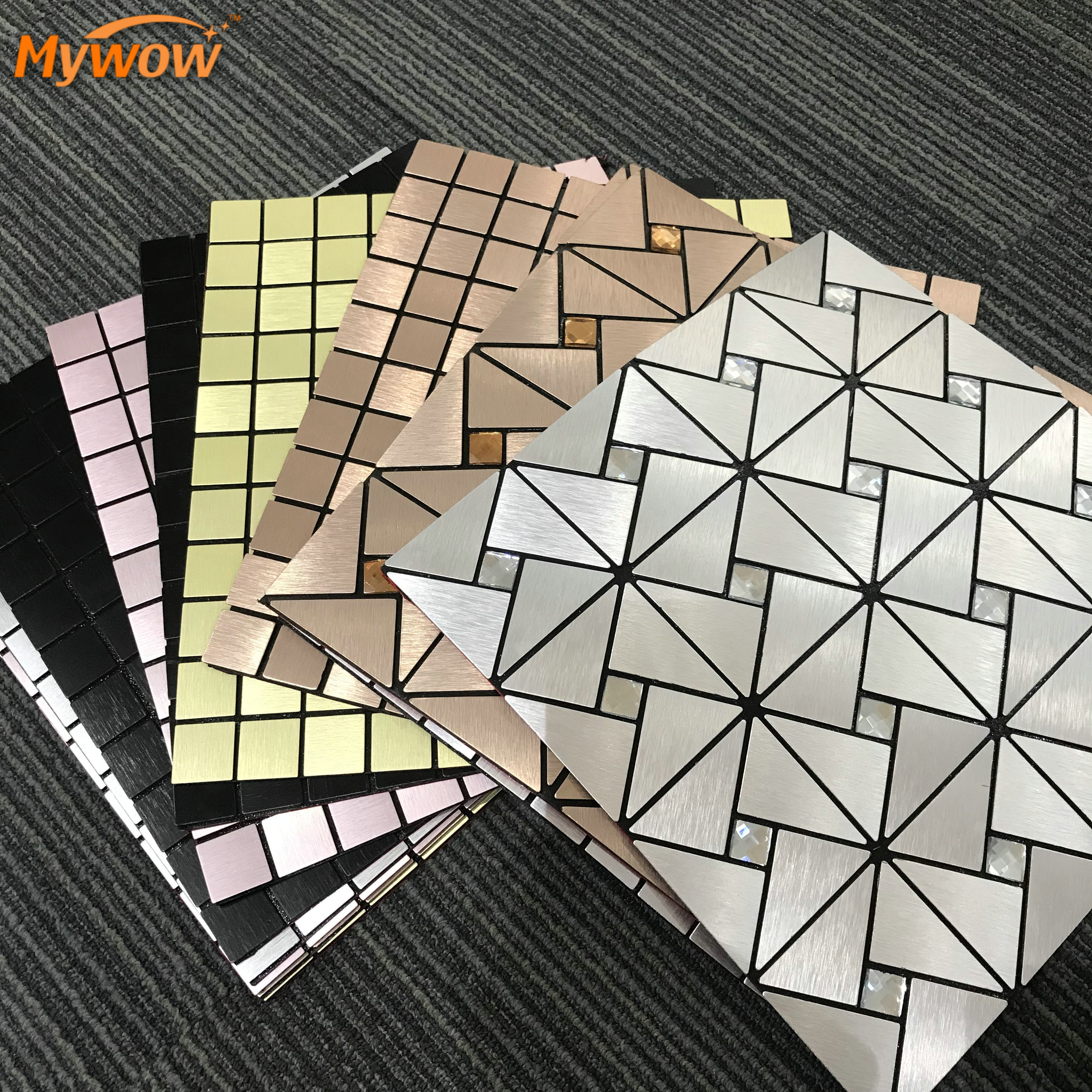 MyWow Glass Mosaic Tile Cheap Wall Decor Peel and Stick 30x30cm Mirror Tile