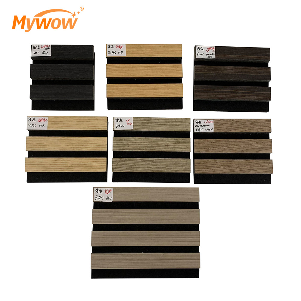 High Density Soundproof 3d Wall Panels Mdf Wood Slatted Wall Acoustic Felt Panels For Interior Decoration Wall And Ceiling