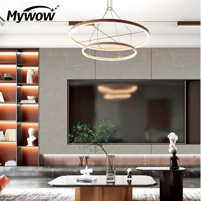 1.22x2.8m 3D Marble High Glossy  Bamboo Charcoal Wood Veneer Wall Panel For Home Decor