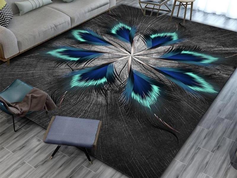 Modern Design Geometric Living Room Carpet Modern Light Luxury 3d Printing Carpets And Rugs Anti Slip For Home