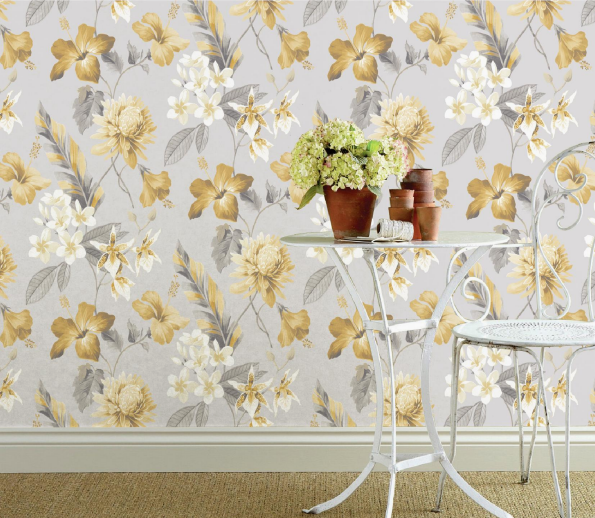 Modern European Floral Jungle Damask Interior Decoration Non-wove Wallpaper