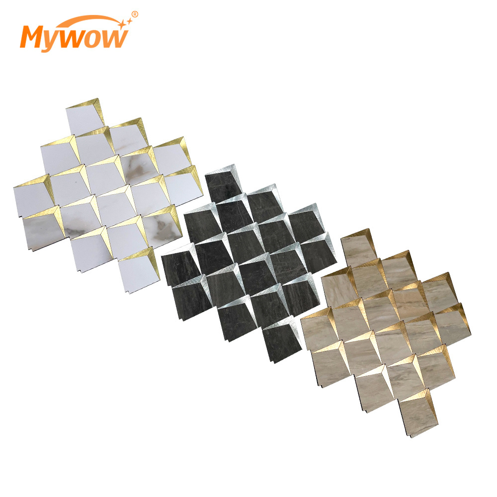 New Design Hexagon Pvc Vinyl Self Adhesive Mosaic Sticker Peel And Stick Backsplash Tiles For Kitchen Bathroom Bedroom Wall