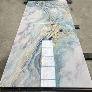 1.22x2.8m 3mm High Gloss UV Printed Marble Sheet Wall Panel 3D Mirror Boards with High Glossy Finish