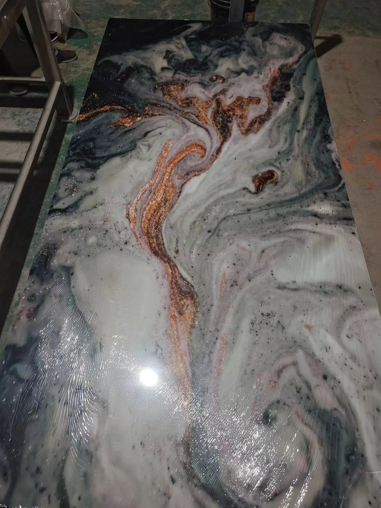 1.22x2.44m High Glossy Wall PVC Marble Panel 3D Printed PVC Marble Wall Panel UV Marble Sheet