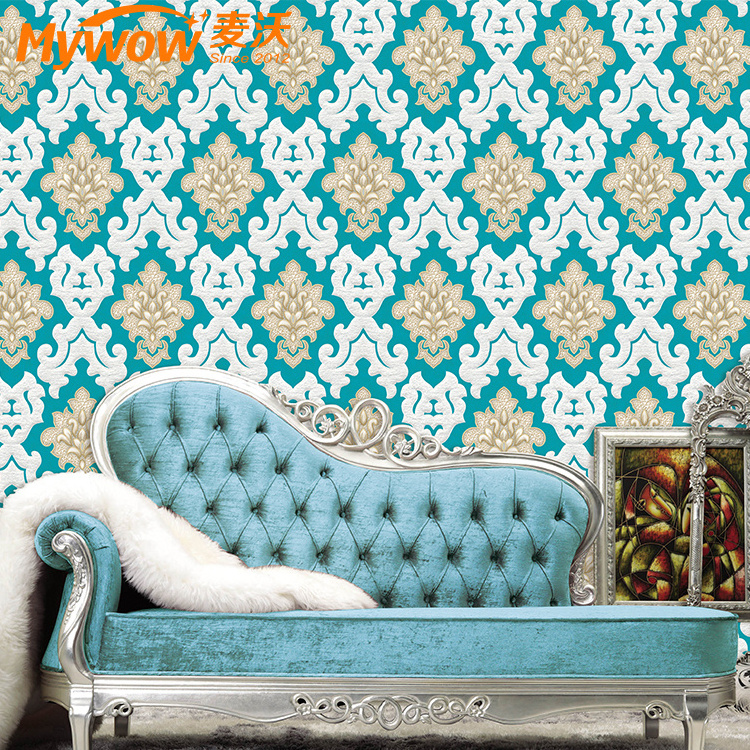 PVC Vinyl Waterproof Wallpapers Living Room Floral Wallpaper Roll