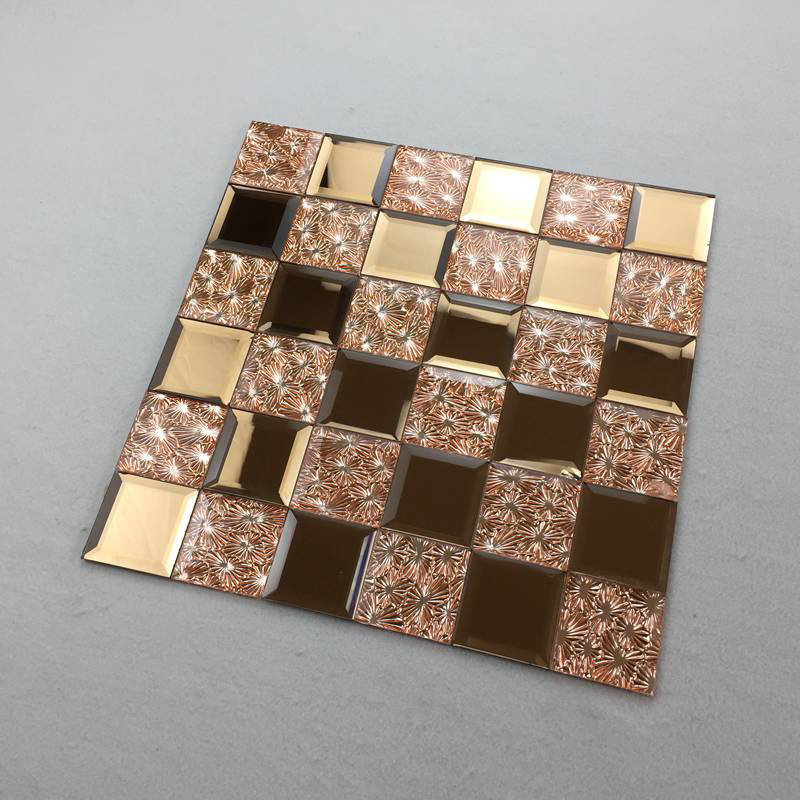 Large Square Decorative Glass Mirror Tiles Wall and Elevator Background Decoration Mosaic Glass Mirror Tiles