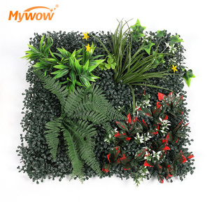 MyWow 1MX1M Green Wall Decor Flowery and Leaves Outdoor Artificial Plants Decoration