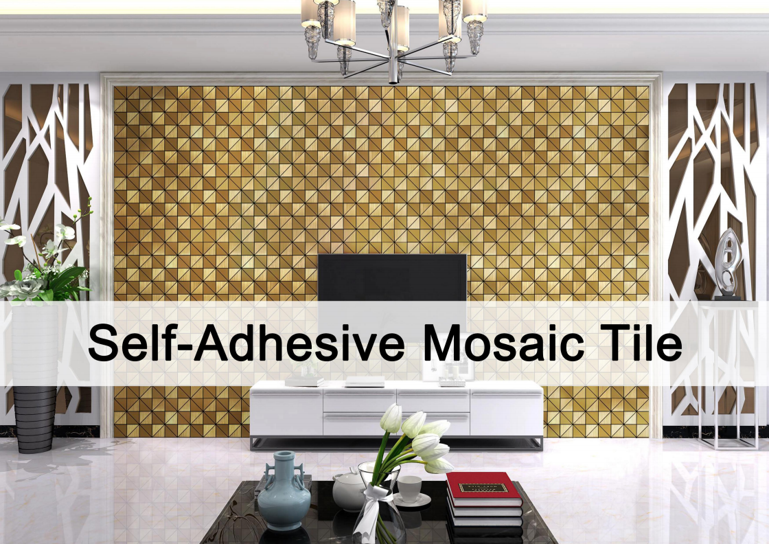 Sliver Gold Self-adhesive Mosaic Tiles Marble Design Mosaic Tiles For DIY Craft Decoration Mosaic Tile