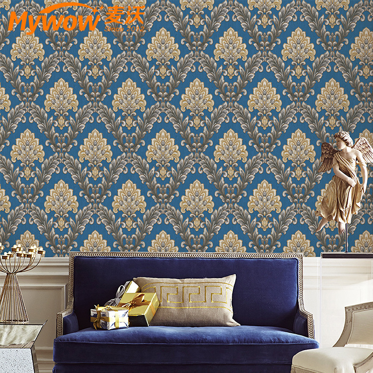 PVC Vinyl Waterproof Wallpapers Living Room Floral Wallpaper Roll