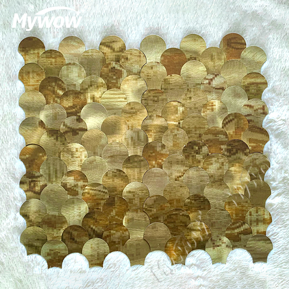 High Popularity Self-adhesive Mosaic Aluminium Hexagon Peel And Stick Tiles For Hotel Hotel Kitchen Backsplash Wall Remodel