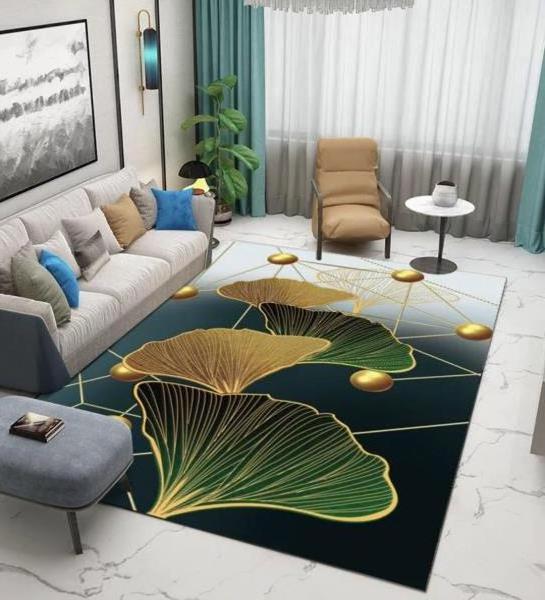 Modern Design Geometric Living Room Carpet Modern Light Luxury 3d Printing Carpets And Rugs Anti Slip For Home