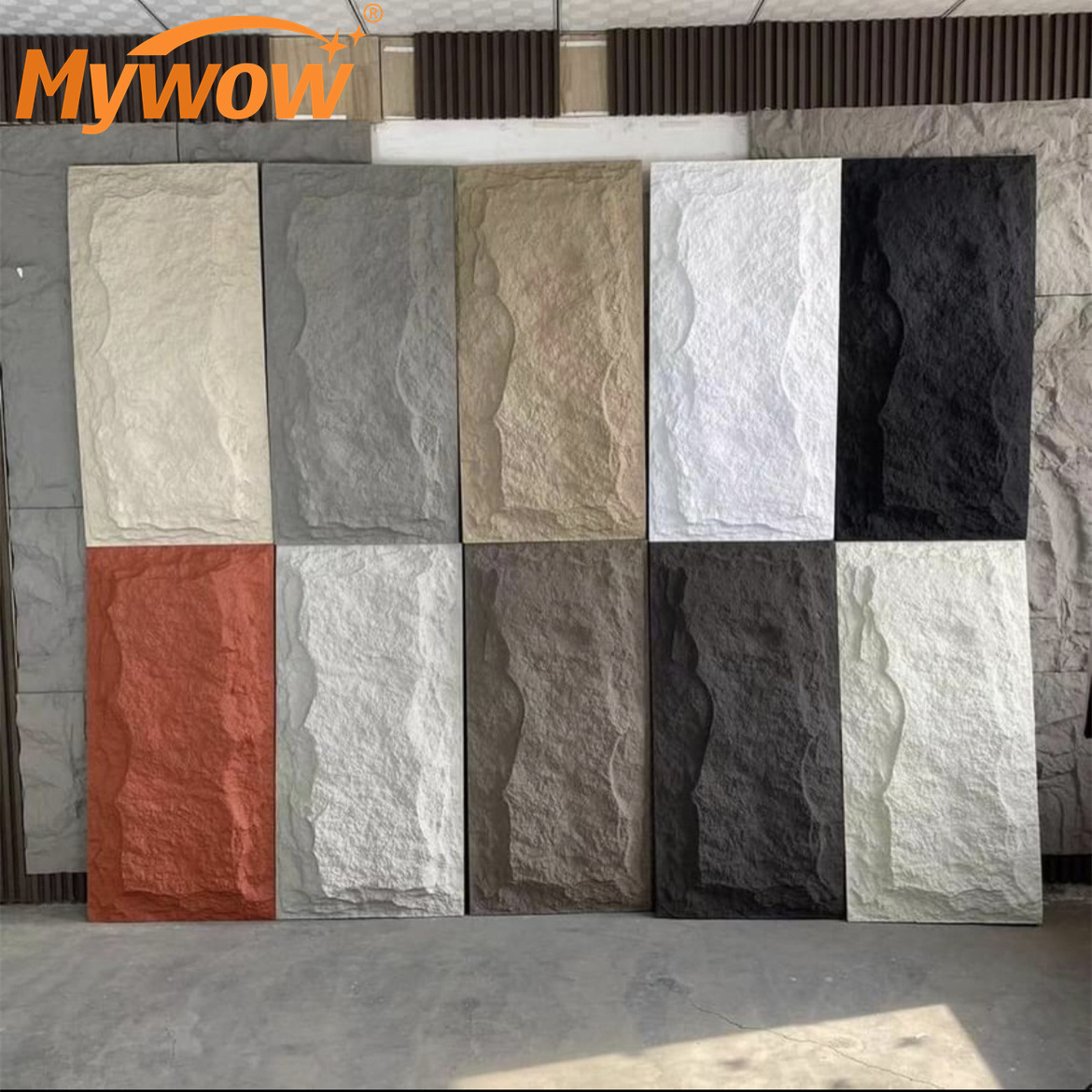 Modern Design Fireproof Big Slab Polyurethane Artificial Stone Wall Cladding Stacked Decorative Culture Pu Stone Wall