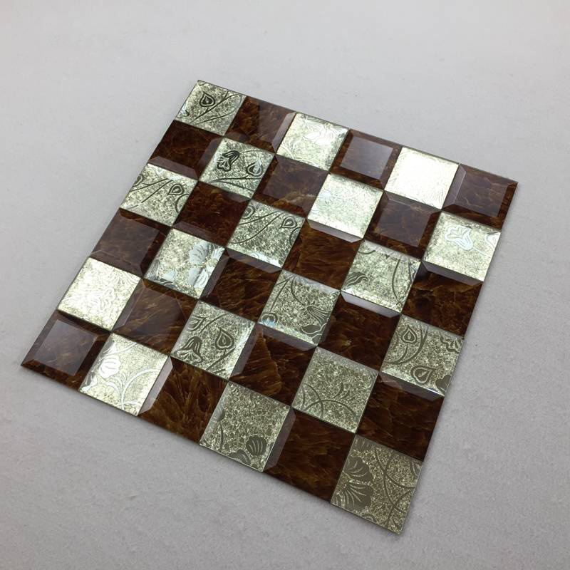 Waterproof Glass Mosaic Tile 30x30cm Self-adhesive Glass Mosaic Tiles For Interior Wall Decoration