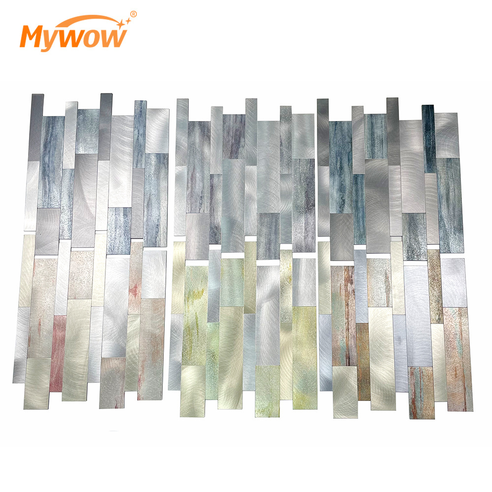 Polished Self-adhesive Pvc Mosaic Aluminium Hexagon Peel And Stick Tiles For Bathroom Kitchen Backsplash Wall Remodel