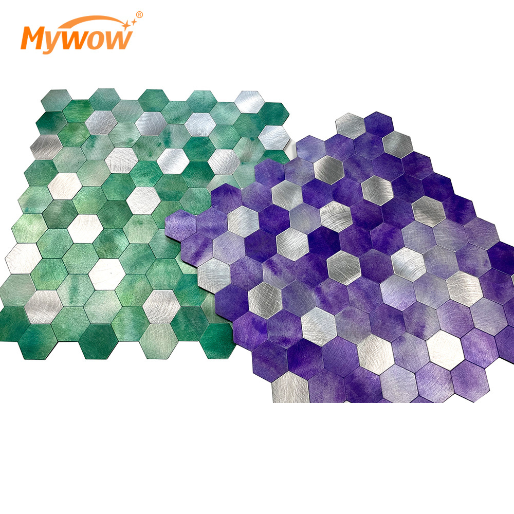 New Design Hexagon Pvc Vinyl Self Adhesive Mosaic Sticker Peel And Stick Backsplash Tiles For Kitchen Bathroom Bedroom Wall