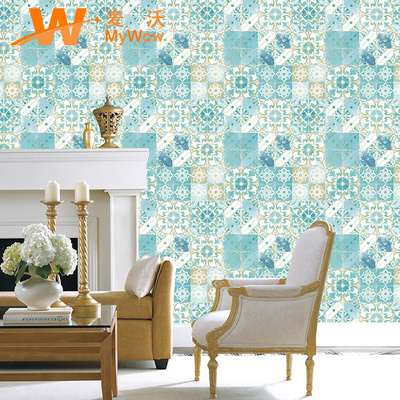 Vintage Style 3d Abstract Brick Mosaic Decoration Background Wall Paper Brick Restaurant Wallpaper