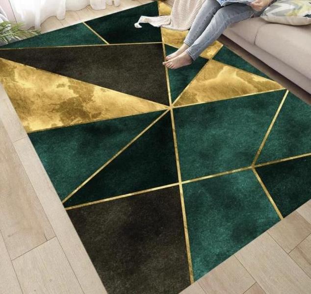 Modern Design Geometric Living Room Carpet Modern Light Luxury 3d Printing Carpets And Rugs Anti Slip For Home