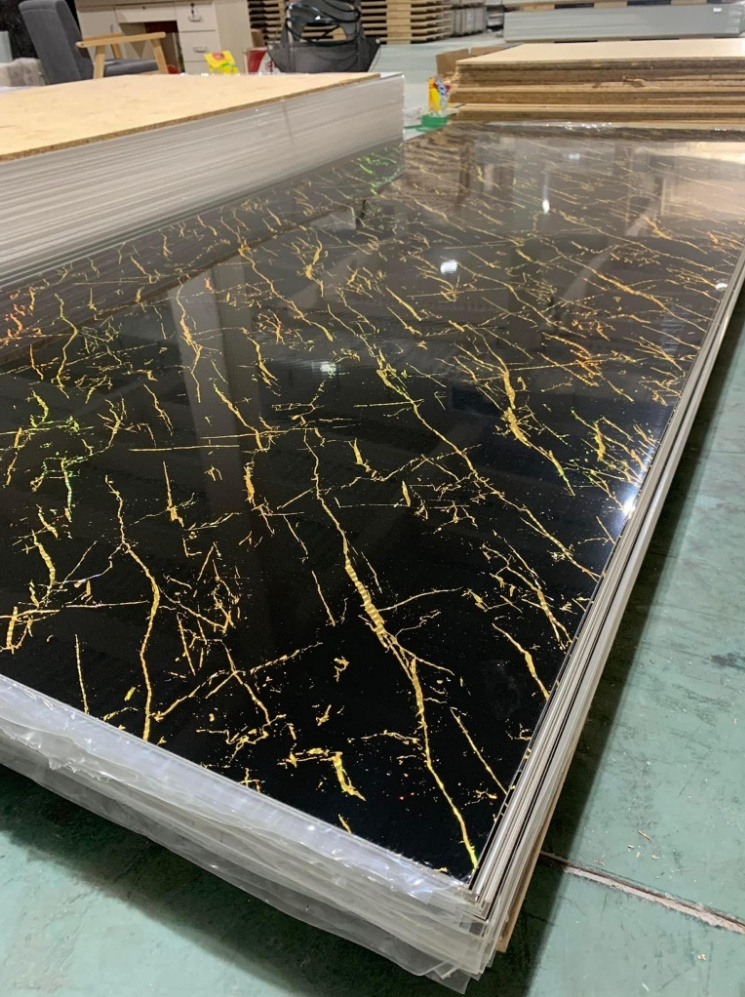 4x8 UV PVC Sheet Marble Alternative with Pattern Decoration Fireproof and for Commerce and Apartment Use