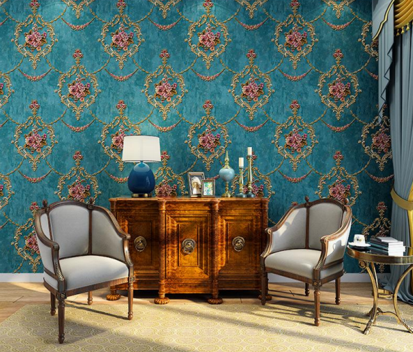 Modern European Floral Jungle Damask Interior Decoration Non-wove Wallpaper