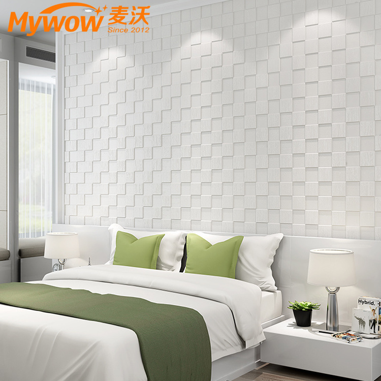 Guangzhou Stock 3D Foam Wall Sticker Panel Waterproof Wallpaper Sheet Self-adhesive PE Tile for Home Decoration