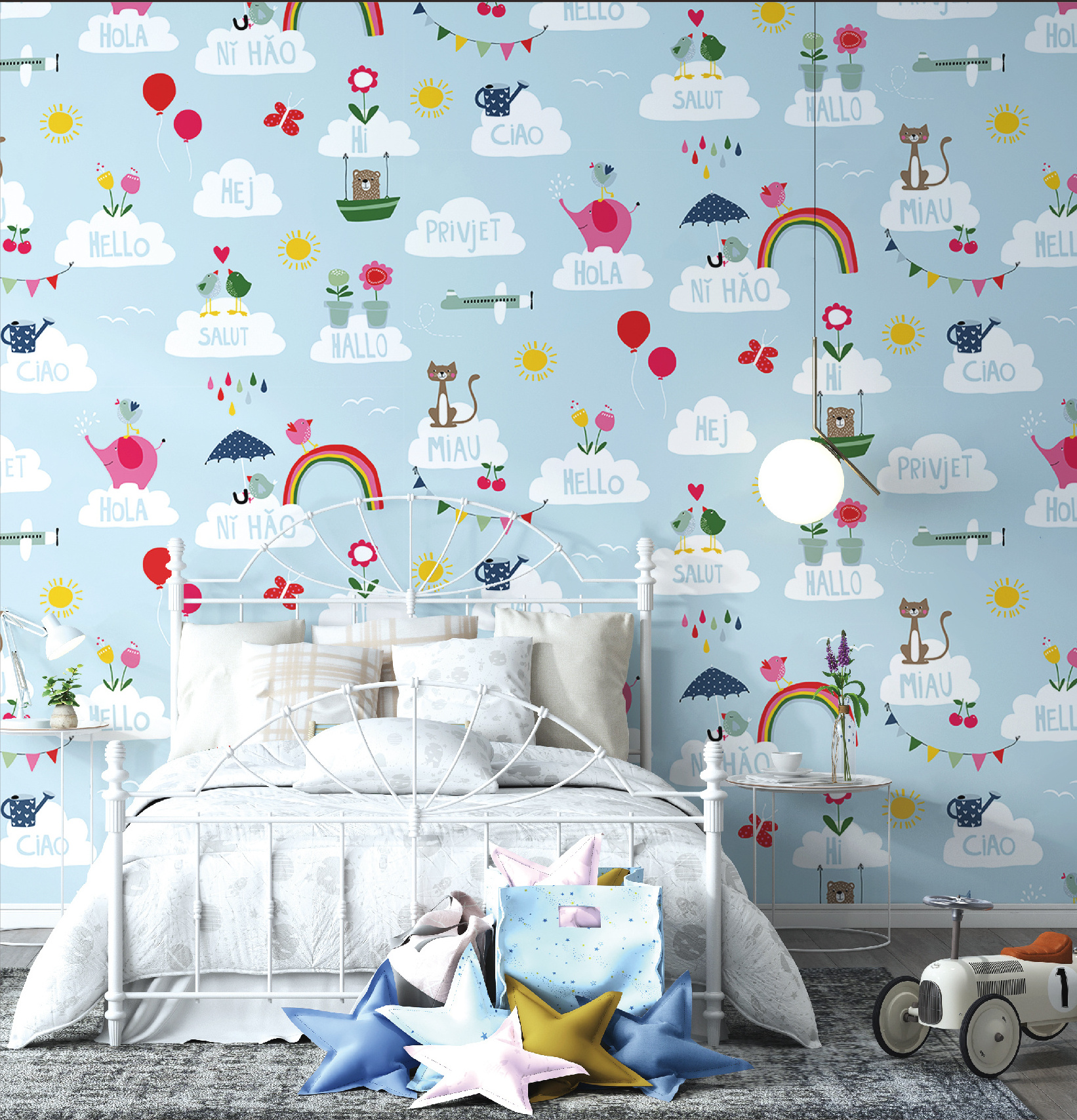 MyWow Decoration Cute And Witty Animation Theme Boys And Girls Children's Room Mural Wallpaper 3d