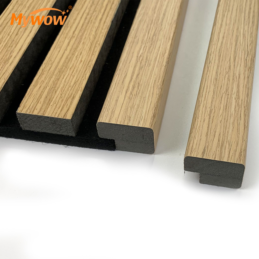 Modern Design Sound Absorbing Mdf Wood Slatted Wall Acoustic Felt Panels For Interior Decoration Wall And Ceiling