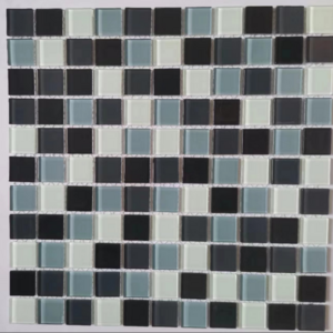 Modern Design Iridescent Mosaic Glass Blue Pool Tile Square Swimming Pool Tiles with Mixed Colors and Mirror Effect