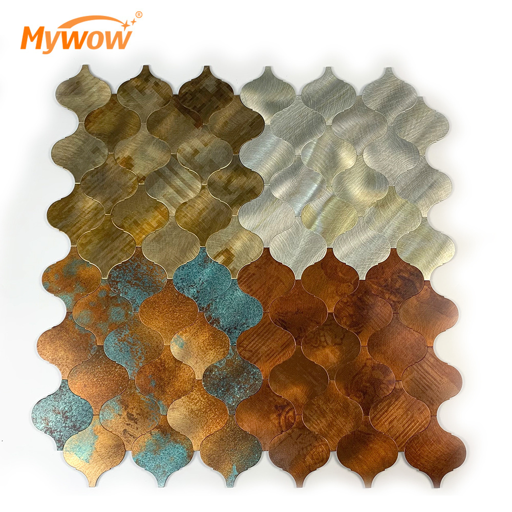 Polished Self-adhesive Pvc Mosaic Aluminium Hexagon Peel And Stick Tiles For Bathroom Kitchen Backsplash Wall Remodel