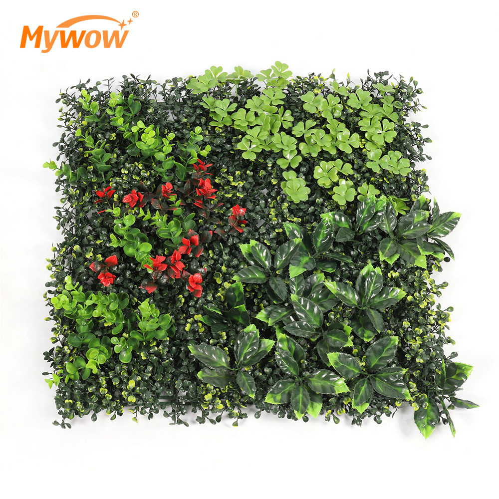 MyWow 1MX1M Green Wall Decor Flowery and Leaves Outdoor Artificial Plants Decoration