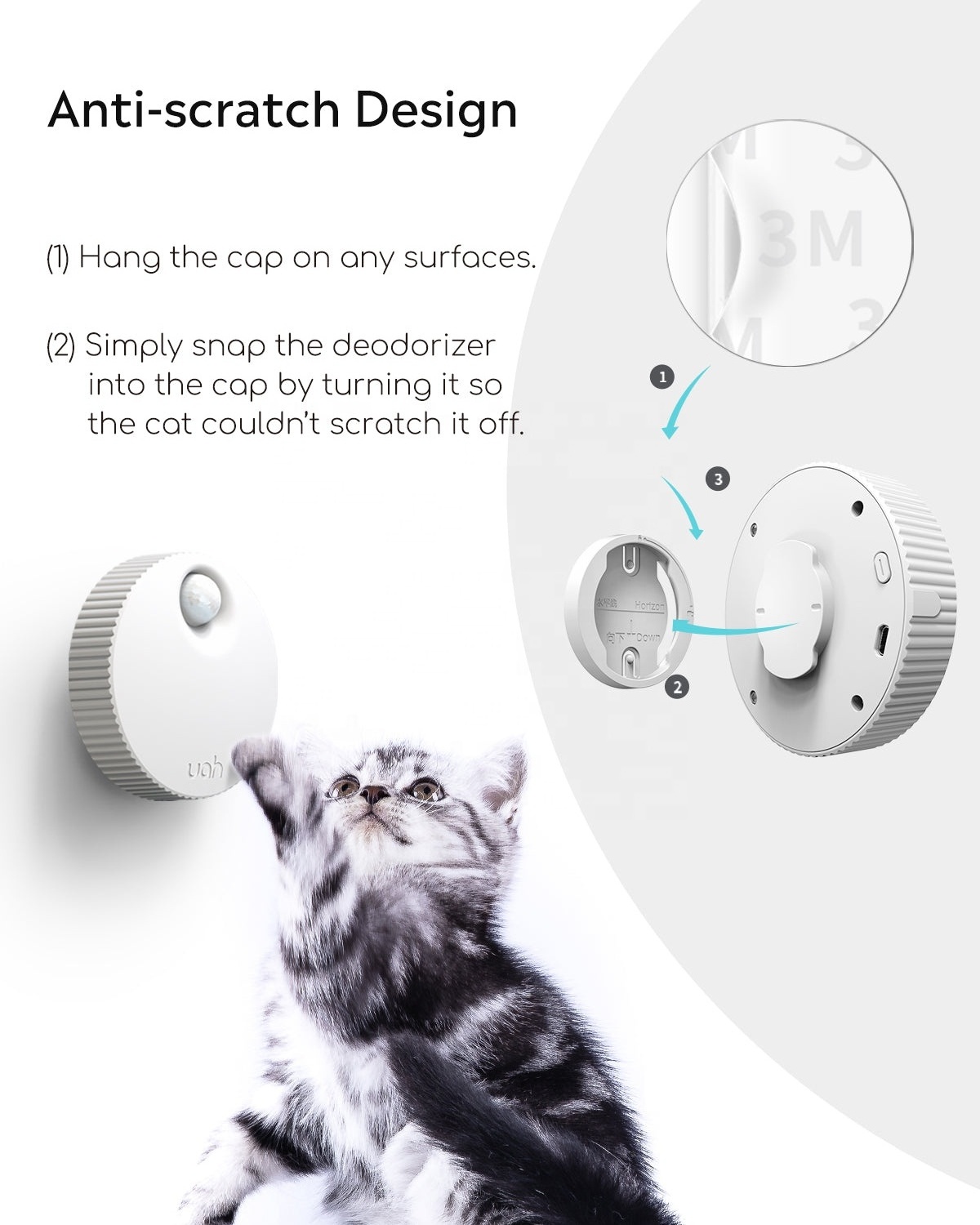 Intelligent Pet Smell Eliminator Smart Cat Litter Deodorizer for All Kinds of Litter Box, Bathroom, Wardrobe and Small Area