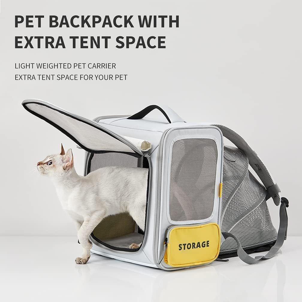 PETKIT Breezy X ZONE Pet Carrier Bag Small Dog Cat Backpack with Extra Tent Space,Foldable design,soft pad