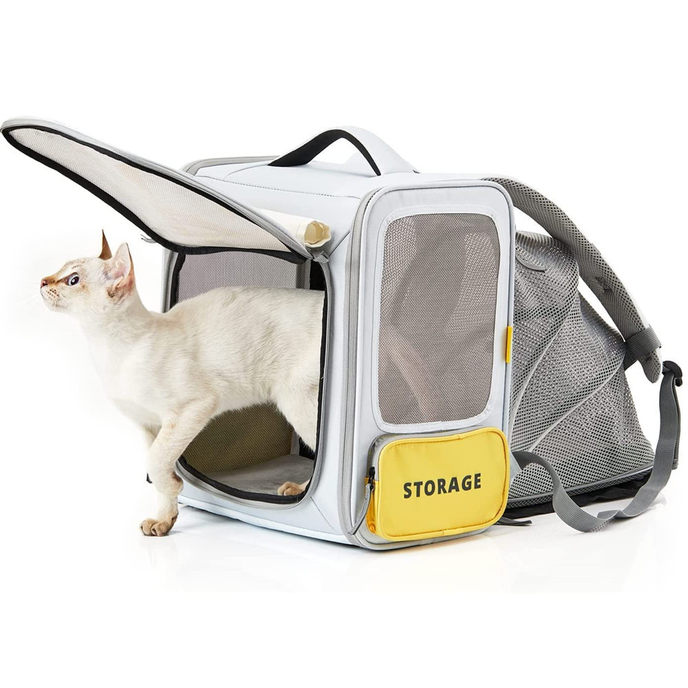 PETKIT Breezy X ZONE Pet Carrier Bag Small Dog Cat Backpack with Extra Tent Space,Foldable design,soft pad