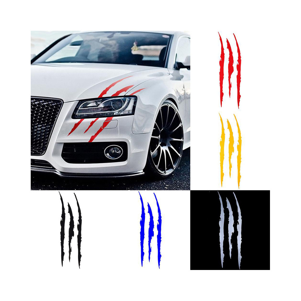 Car Vinyl Wrap Sticker Reflective Monster Claw Scratch Stripe Marks Decals Car Stickers