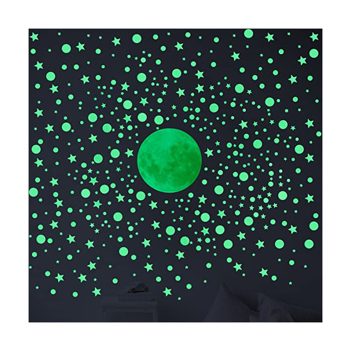 3D Puffy Luminous Glow in the Dark Stars and Moon Wall Stickers Set Sticker for Kids Room Walls Custom