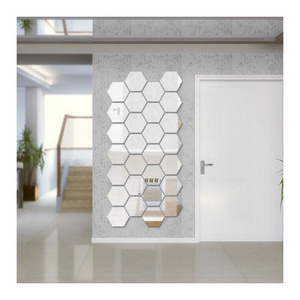 Hexagon Acrylic Wall Mirror Stickers Background Wall Living Room Entrance Wall Stickers 3D Home Decoration