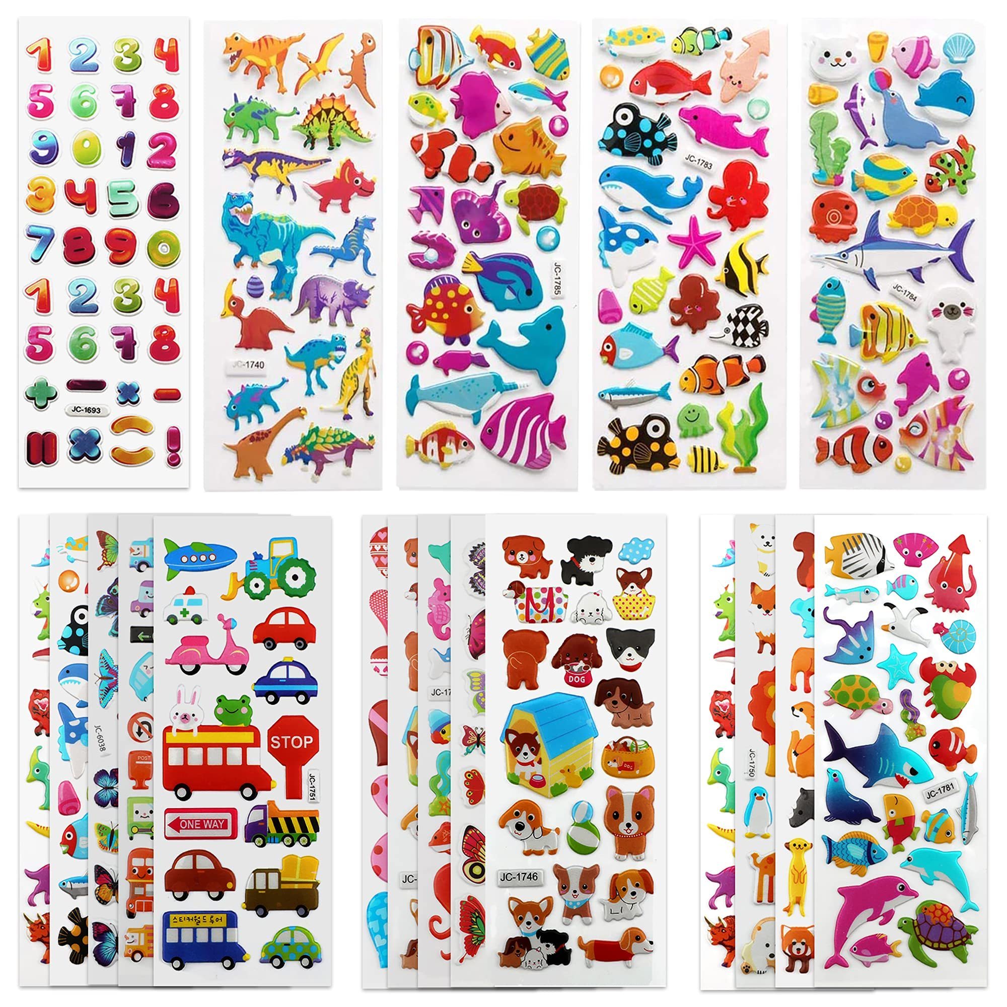 Non-toxic 3D pe wall stickers animal puffy sticker custom cartoon cute foam sticker