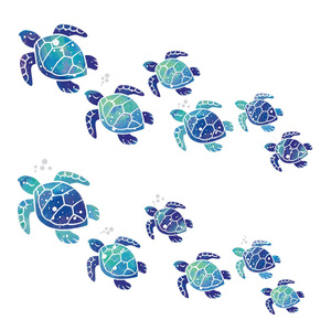 Sea Turtle Wall Decals Ocean Turtle Vinyl Stickers Underwater Bathroom Decals Waterproof Stickers For Bathroom