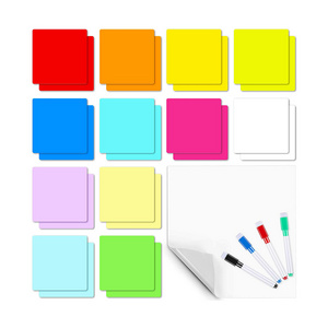 Dry Erase Sticky Notes Mini Reusable Whiteboard with Markers Erasers for Home Office Classroom To Do List Label Board