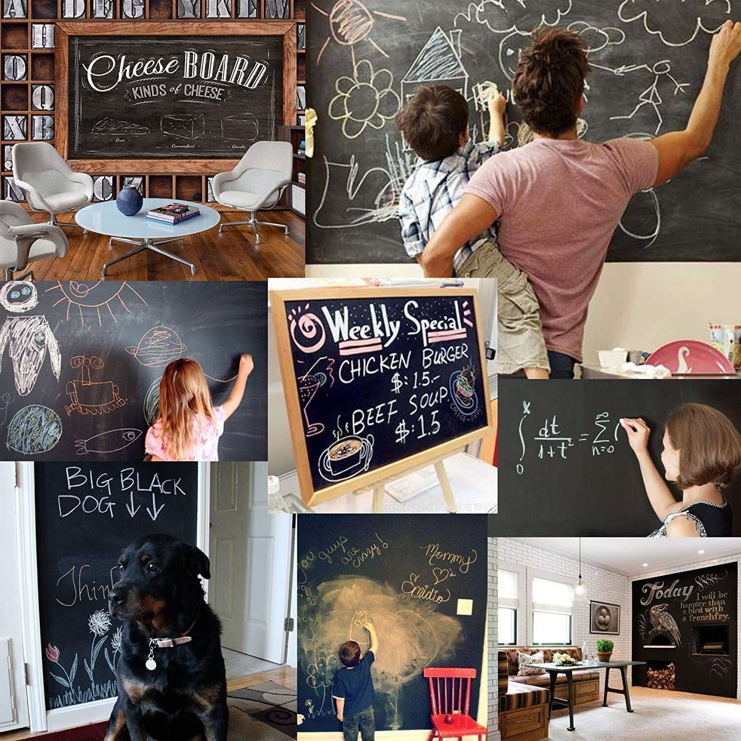 Custom Blackboard Waterproof Chalkboard Sticker Stick Black Board Wallpaper Decal Vinyl Wall Stickers for Blackboard