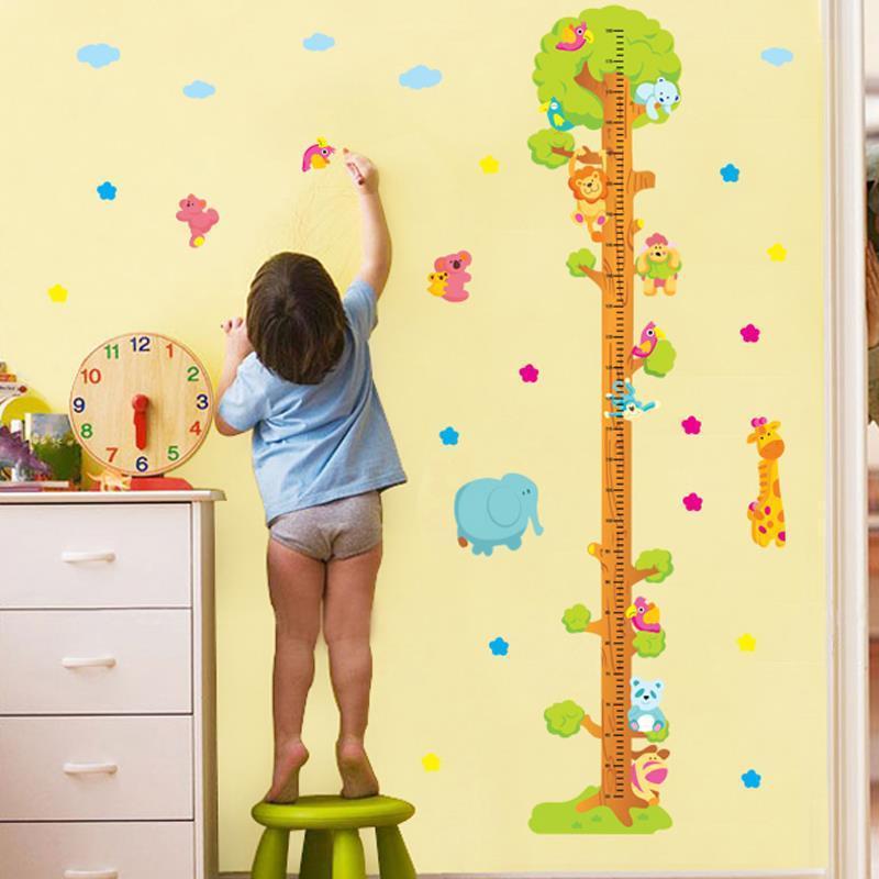 Peel & Stick Nursery Wall Decals for Baby Bedroom, Children's Room Wall Stickers Growth Chart Height Growth Measurement Stickers