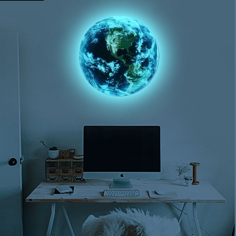 30*30 CM Luminous Moon 3D Wall Sticker for kids Room Living Room Bedroom Decoration Home Decals Glow in the Dark Stickers