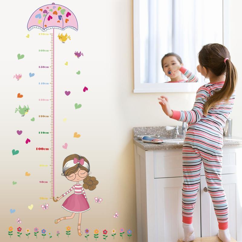 Peel & Stick Nursery Wall Decals for Baby Bedroom, Children's Room Wall Stickers Growth Chart Height Growth Measurement Stickers