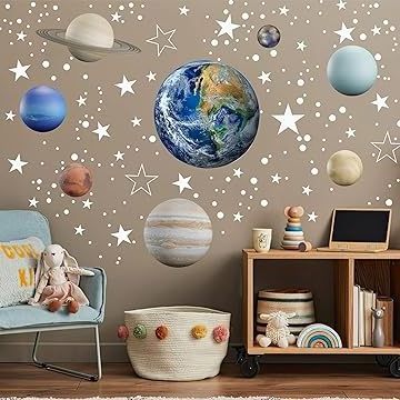 Myway Glow in the Dark stickers with Stars planet Wall Decals Custom Decoration Stickers